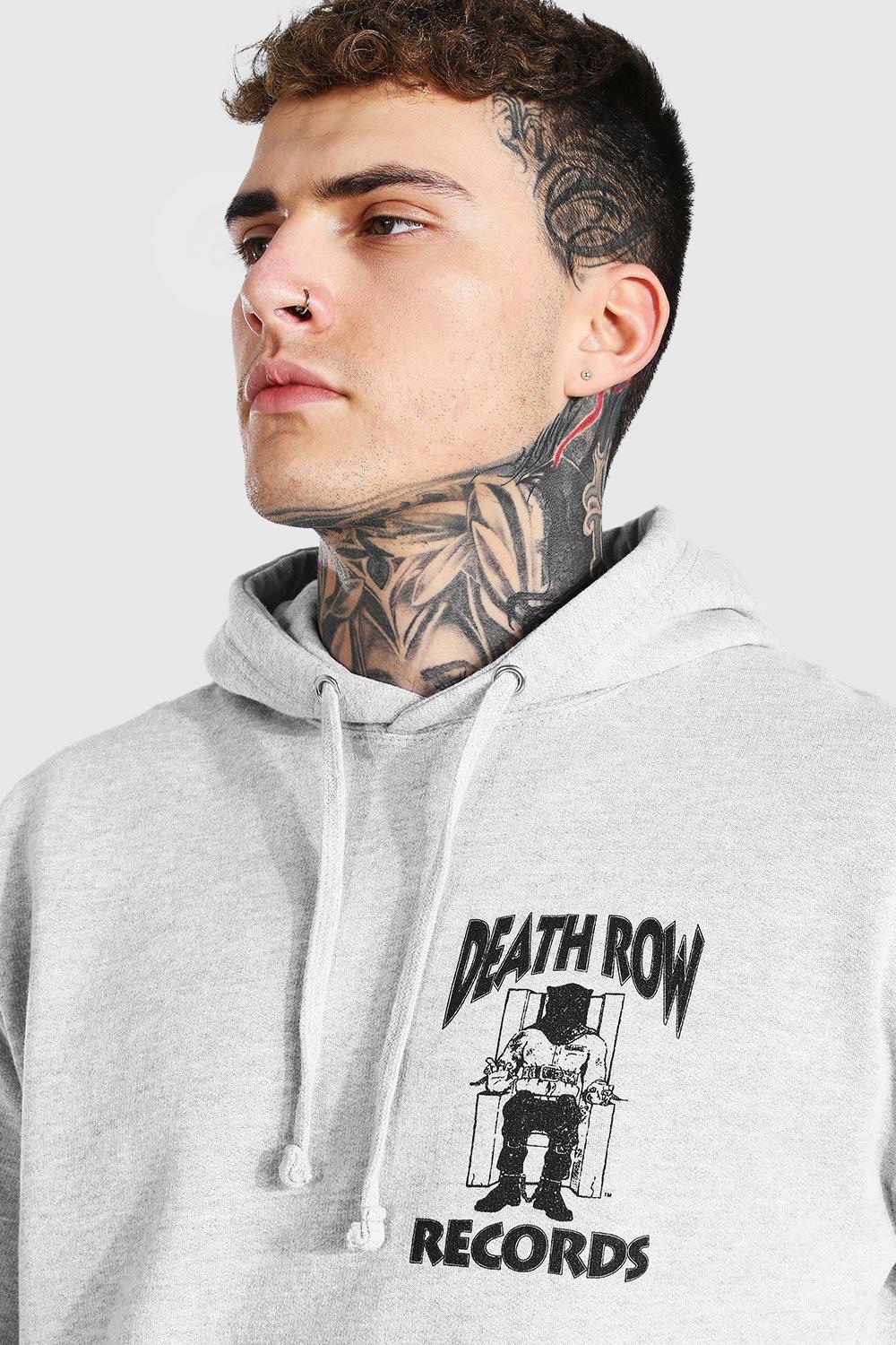 Men s Death Row Records Back Print Hoodie boohoo